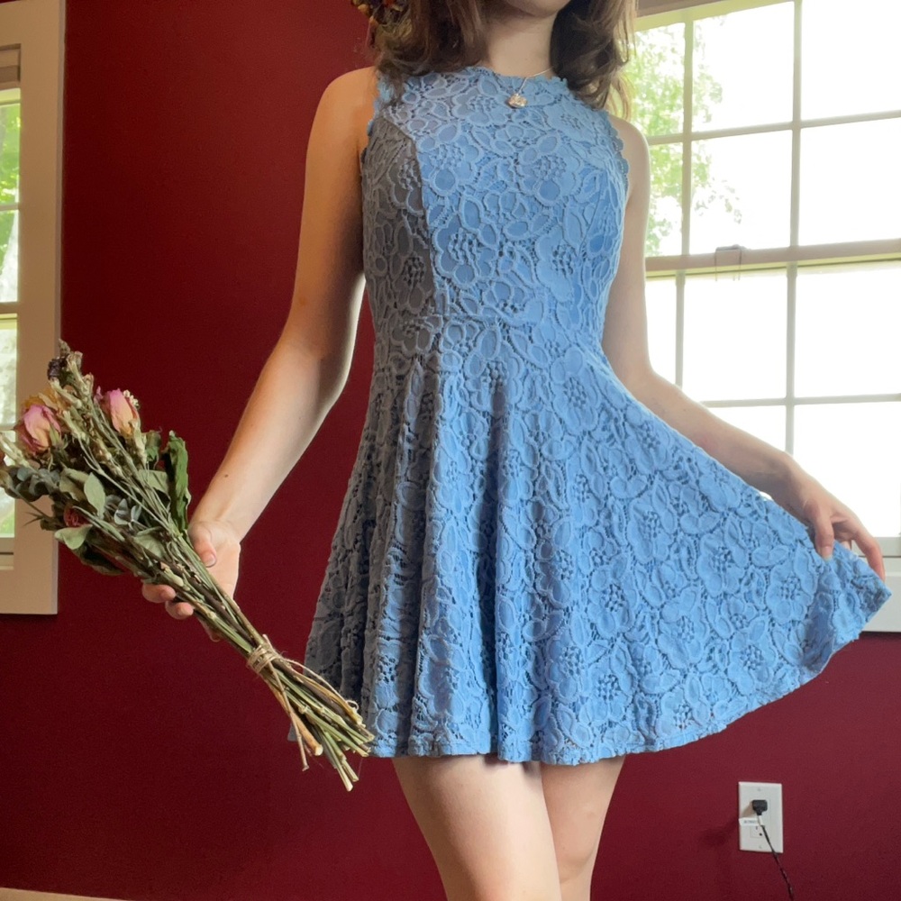 Macy's Blue Lace Summer Dress
